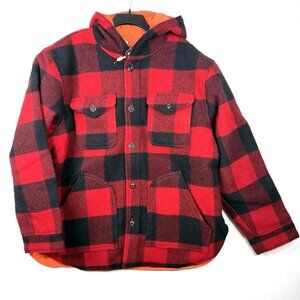 Filson Men's Snohomish Reversible Virgin Wool Jacket Coat Hooded Buffalo Plaid